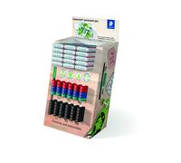 STAEDTLER Lumocolor Expositor de 60 Rotuladores Permanentes Surtidos con Puntas de Fibra