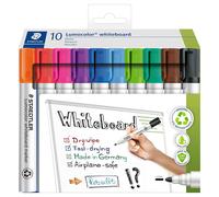 STAEDTLER Lumocolor C10 - Rotulador para pizarra blanca, punta redonda, 2,0 mm (paquete de 10 marcadores)
