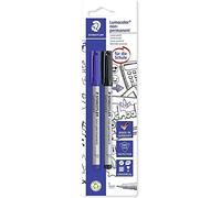 STAEDTLER Lumocolor - Rotulador de punta fina para pizarra blanca (F/0,6 mm, 2 unidades), color azul y negro (Paquete de 6)