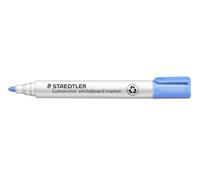 STAEDTLER Lumocolor Rotuladores para pizarra blanca azul claro 10 unidades | Punta redonda de 2,0 mm, borrable - Rotulador para láminas, vidrio y porcelana - N.º de art. 351-30