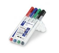 STAEDTLER Lumocolor 341 WP4. Rotuladores de colores para pizarra blanca. Estuche de 4 unidades, Más Colores
