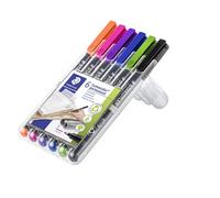 Staedtler Marker Lumocolor Perm 0.6mm assorted (6)