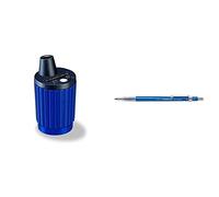 STAEDTLER Mars 502. Afilaminas con depósito. Caja con un afilaminas automático para minas de 2 mm. + Mars técnico 780 Portaminas técnico (HB, 2 mm, punta metálica), color azul