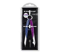 Staedtler Compás Mars metálico precisión, ajuste rueda, estuche, Ø225 mm, 120 Aniv. Azul/Bayas Silv.