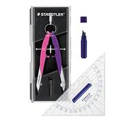 STAEDTLER Mars Comfort Compás de geometría, estuche con tapa abatible (juego de compás rosa?violeta, 1)