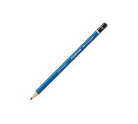 STAEDTLER Mars Lumograph 100: 3 lápices de grafito, mina de 2 mm, 2B; lápiz azul