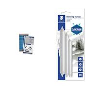 STAEDTLER Mars Lumograph 100 G12, Pack de 12 lápices de dibujo de distinta dureza, Azul + 5426-S BK4ST Difuminadores, Blanco, 1,4,6,8