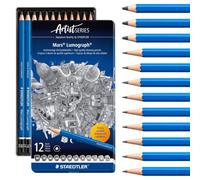 Staedtler Lápices de dibujo Mars Lumograph 100 G12 S Pack de 12 distintas durezas Negro/Azul