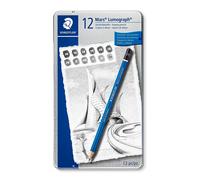 STAEDTLER Mars Lumograph - Estuche Metálico con 12 Lápices de Dibujo Premium