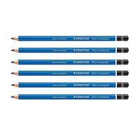 STAEDTLER Mars Lumograph - Juego de 6 lápices de papel (100 minas, 2 mm), color azul