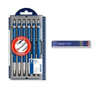 STAEDTLER Mars Technico 780 C PR5, Portaminas Técnico para Minas de 2 mm de Ancho, Pack con 6 Unidades, Multicolor & 200-2H - Estuche con 12 minas