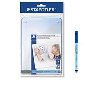 STAEDTLER Memoboard Lumocolor, autoadhesivo y reutilizable, borrable en seco, incl. Lumocolor corregible azul y negro, clip para bolígrafo