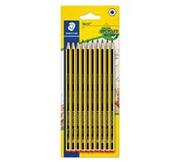 Staedtler Noris 120-2BK10D, Lápices de madera certificada, Color Negro ,10 Unidad (Paquete de 1)