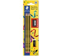 Staedtler noris 120 pack de 3 lapices de grafito hexagonales + goma de