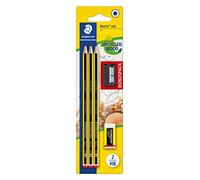Staedtler Lápices SBK3P1 Noris Edición Limitada – Blister 3 lápices HB, goma y afilalápices gratis