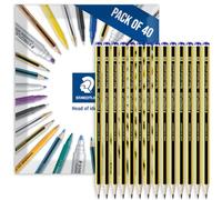 STAEDTLER Noris 121 Lápices, H, grafito, paquete de 40 en embalaje de sobre