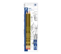 Staedtler Noris 122-2BK3DA. Lápices con goma. Blíster con 3 unidades.