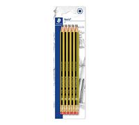 Staedtler Lápices de madera Noris 122 HB – Paquete de 10, negro y amarillo