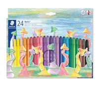 STAEDTLER Noris 221 wax twister ceras, gira y colorea, set de 24 | En colores surtidos, mina resistente e intensa de unos 6 mm, en una práctica caja de cartón - 221 NWP24