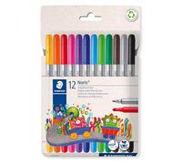 Staedtler Rotuladores de doble fibra Noris 320 - 12 colores lavables 1-3 mm (320 C12)
