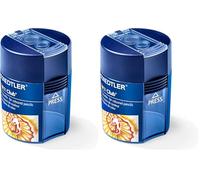 STAEDTLER Noris 512002 - Sacapuntas doble con tapa, Azul, Round Design (Paquete de 2)