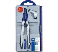 Staedtler NORIS CLUB 550 01 - Compás Escolar de Precisión con Rueda de Ajuste Color Plateado Material Escolar y de Oficina. Recambio Repuesto