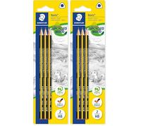 STAEDTLER Noris Eco 183-HBBK3. Lápices ecológicos de dureza media. Blíster con 3 lápices de grafito con mina HB. (Paquete de 2)