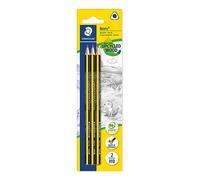 Staedtler Noris Eco 183-HBBK3. Lápices ecológicos de dureza media. Blíster con 3 lápices de grafito con mina HB.