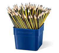 STAEDTLER Noris Eco 183 T72. Lápices triangulares de grafito. Bote con 72 unidades, negro