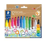 Staedtler Rotuladores Noris Jumbo 328-B C12 - lavables gruesos, mango ergonómico, colores surtidos