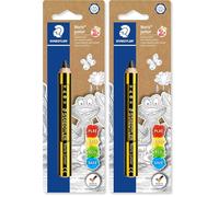 STAEDTLER Noris Junior 141-2B BK - Lápiz de grafito grueso para niños, graduación 2B. Presentación en blister. (Paquete de 2)