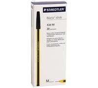Staedtler Noris stick 434 - Caja de bolígrafos (20 unidades), color negro Single