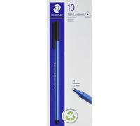 STAEDTLER Noris Triplus Ball 437 M-3. Bolígrafo con punta de bola y anchura media. Caja con 10 bolígrafos de color azul.