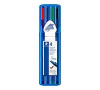 STAEDTLER Noris Triplus Ball 437 MSB4. Bolígrafos con punta de bola y anchura media. Caja con 4 bolígrafos de colores variados.