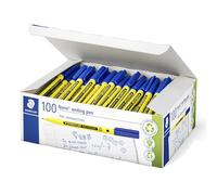 STAEDTLER Noris Writing Pen 307 - Rotulador de punta fina (97% plástico reciclado según ISO 14021, estuche escolar, 100 unidades, 307-3 C100), color azul