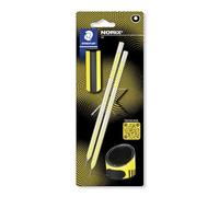 Staedtler Lápices de dibujo HB Norix amarillo – 2 lápices, sacapuntas y borrador – Juego de 4