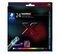 Staedtler norix 186 pack de 24 lapices de colores hb - madera negra - mina de grafito - diseÃ±o inteligente - para escribir, dibujar y hacer bocetos