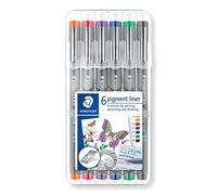 Staedtler Rotulador Pigment Liner de punta fina – Azul, marrón, ve