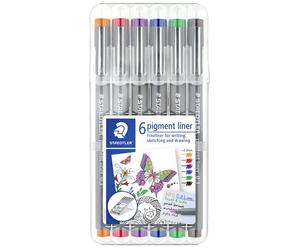 Staedtler pigment liner rotulador de punta fina fino azul, marrón, ve
