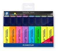 Rotuladores fluorescentes staedtler, caja x 6 + 2 gratis