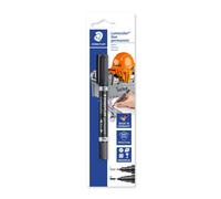 STAEDTLER Rotulador doble permanente Lumocolor Duo 348, resistente al agua, resistente a la luz, color negro, 2 puntas F+M, 348-9 BK-1