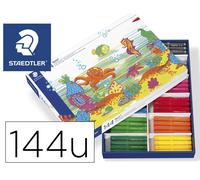 STAEDTLER Noris Club 340 C144. Rotuladores jumbo de colores. Caja con 144 marcadores infantiles de 12 colores variados.