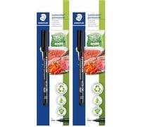 STAEDTLER Rotulador permanente para la cocina Lumocolor 317, para etiquetar bolsas de congelado, cajas de almacenamiento y mucho más, resistente al agua, resistente a la luz, color negro, 317-9 BK-1