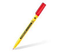 STAEDTLER Rotuladores 307 Noris Writing Pen - Rotulador de Punta Fina - Trazo 0.6mm Aprox - Tinta Base de Agua - Cuerpo Fabricado en un 97% de Plastico Reciclado - Color Rojo - Caja 10 rotuladores