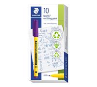 STAEDTLER Rotuladores 307 Noris Writing Pen - Rotulador de Punta Fina - Trazo 0.6mm Aprox - Tinta Base de Agua - Cuerpo Fabricado en un 97% de Plastico Reciclado - Color Violeta - Caja 10 rotuladores
