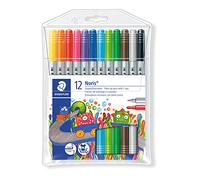 Staedtler Rotuladores de trazo doble Noris Club – Colores brillantes, estuche 12 unidades (320 NWP12)