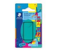 STAEDTLER Sacapuntas doble con contenedor de basura, para lápices gruesos y finos, sacapuntas plegable, sacapuntas extraíble, colores (512PS2BKHA)