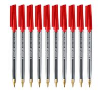 STAEDTLER - Set de 10 Bolígrafos Stick 430 de Punta Media Color Rojo
