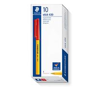 Staedtler Stick 430 M-2 - Bolígrafo de punta media, color rosso Box of 10