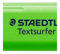 Staedtler textsurfer classic 364 rotulador marcador fluorescente - punta biselada - trazo entre 1mm-5mm - tinta con base de agua - color verde (10 uds)